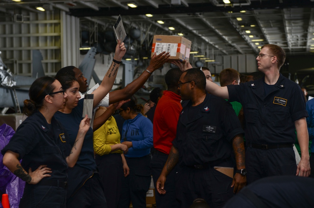 Nimitz Sailors Sort Mail