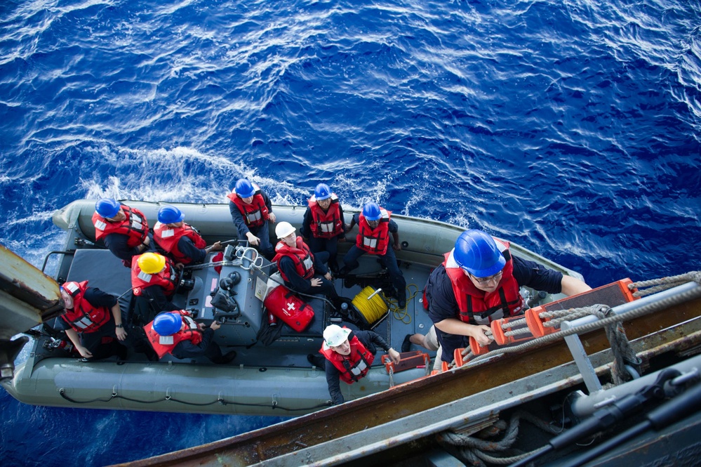 USS America Sailors conduct boat ops