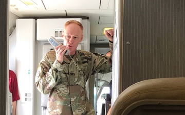 230th commander speaks to departing troops