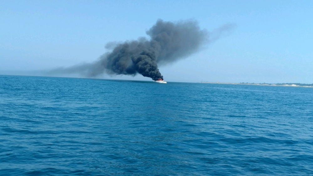 Coast Guard Station Ludington crew responds to boat fire