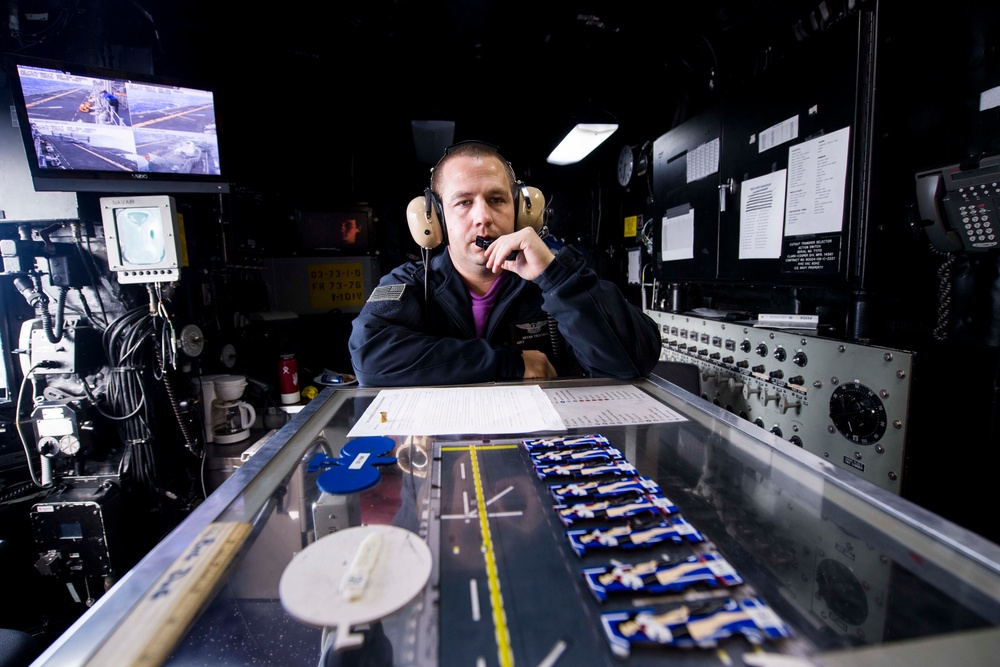 USS America Sailor conducts fuels check