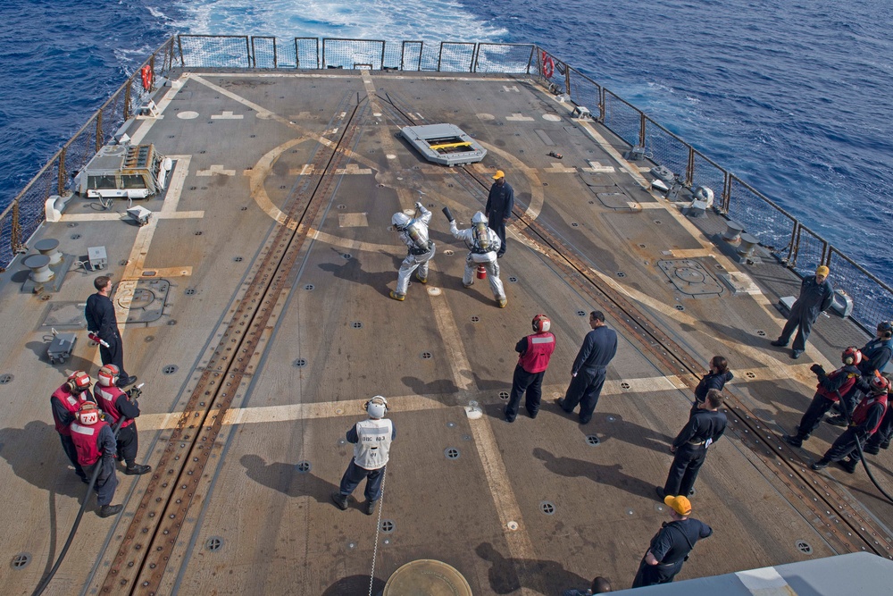 Truxtun, part of the George H.W. Bush Carrier Strike Group (GHWBCSG), is conducting naval operations in the U.S. 6th Fleet area operations in support of U.S. national security interests in Europe and Africa.