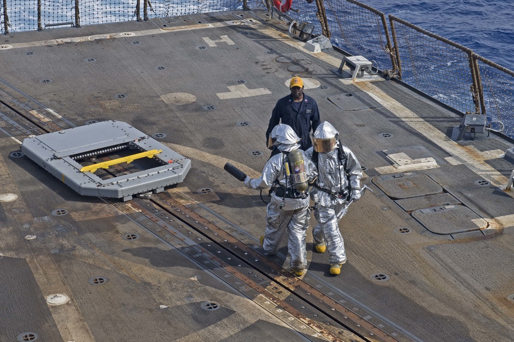 Truxtun, part of the George H.W. Bush Carrier Strike Group (GHWBCSG), is conducting naval operations in the U.S. 6th Fleet area operations in support of U.S. national security interests in Europe and Africa.