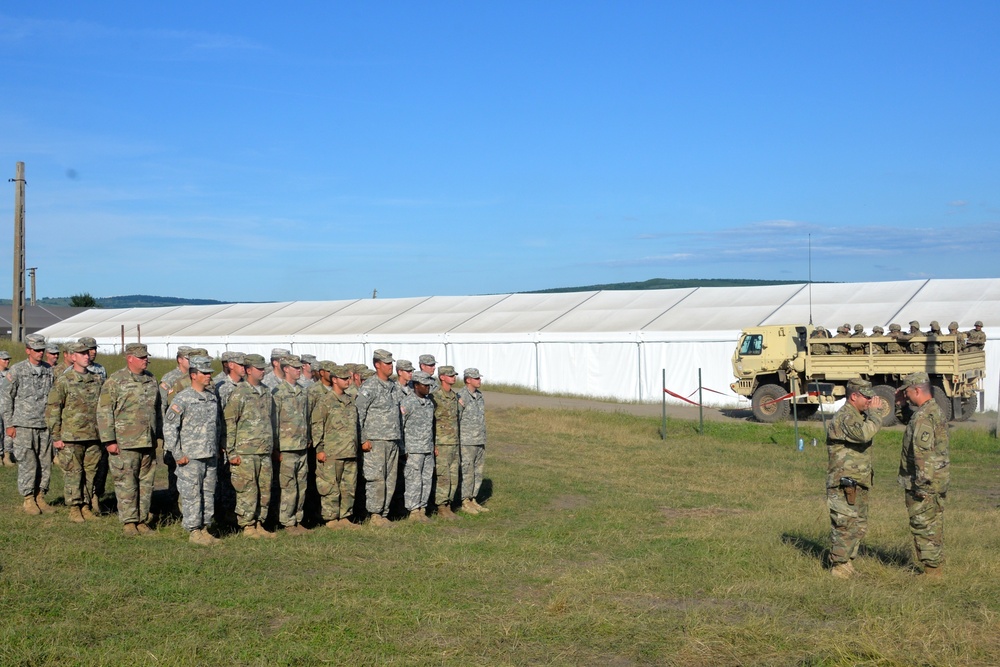 5-113th Field Artillery ADVON team conducts a final awards formation