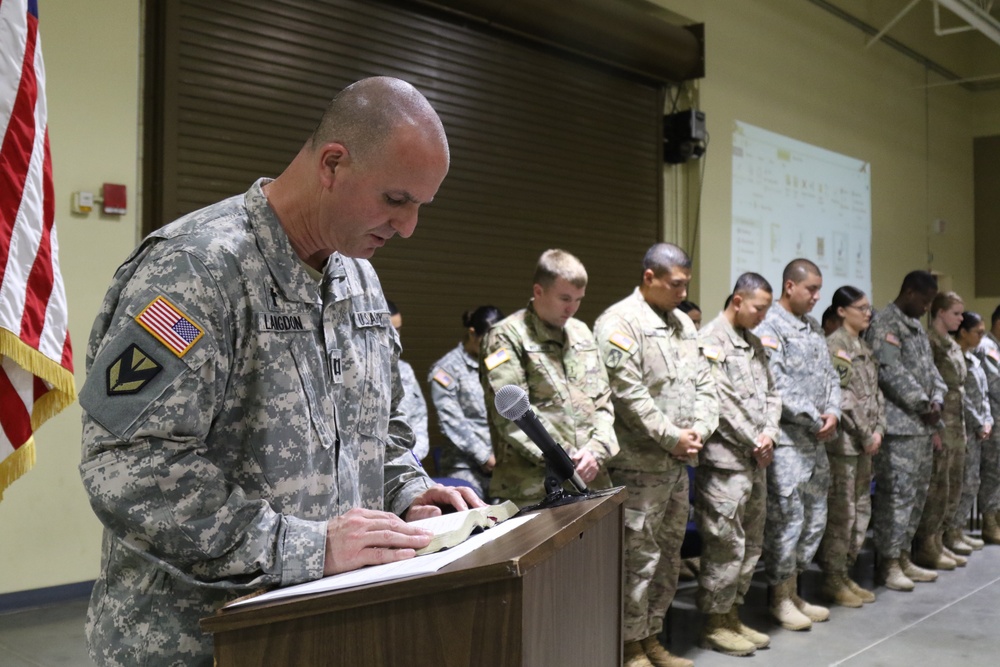 Soldiers of the 376th Personnel Company say Farewell
