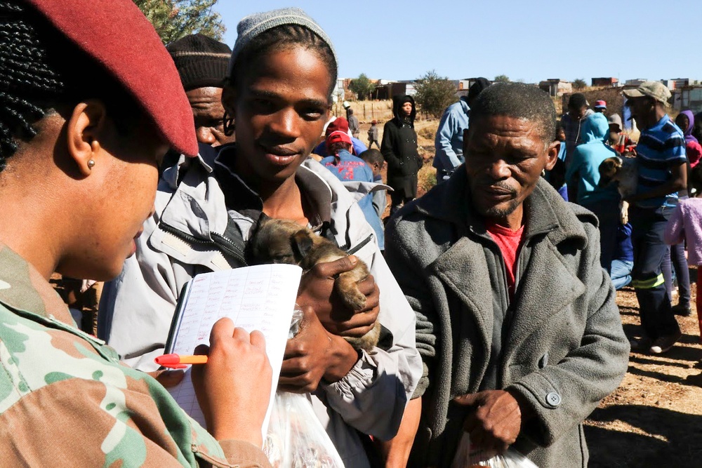 67 minutes: U.S., South African troops engage in community service on Nelson Mandela Day