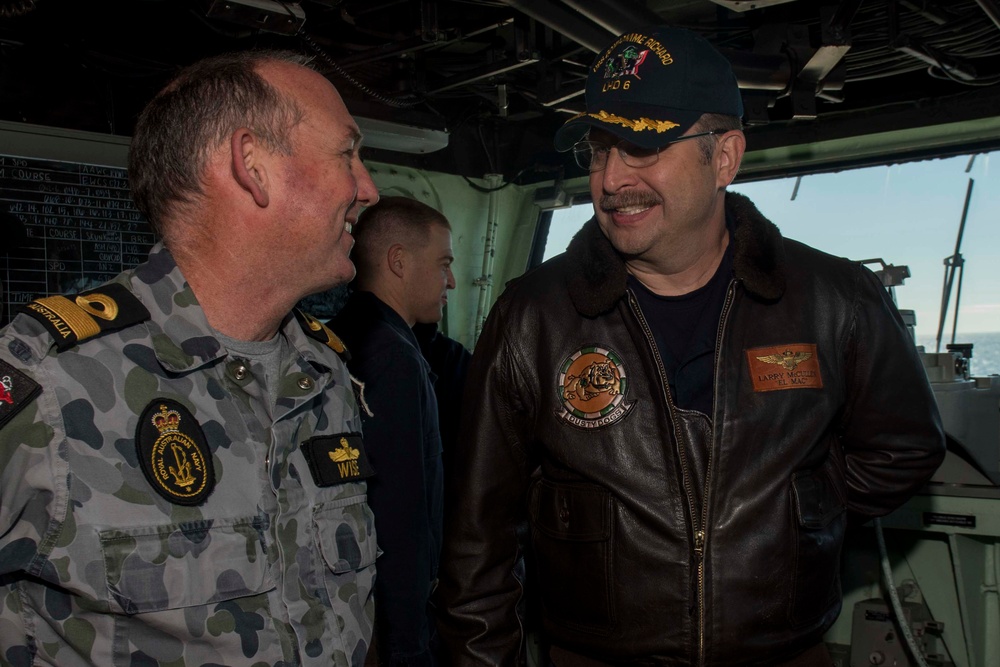 Royal Australian Navy Commodore Tours USS Bonhomme Richard (LHD 6)