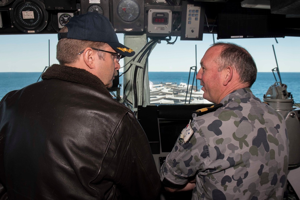 Royal Australian Navy Commodore Tours USS Bonhomme Richard (LHD 6)