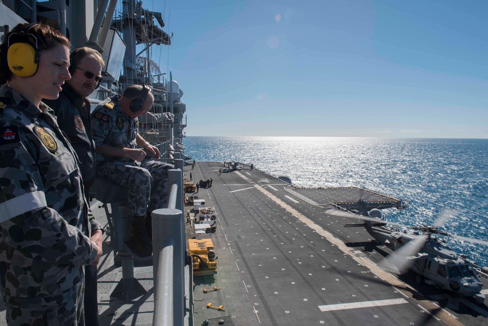 Royal Australian Navy Commodore Tours USS Bonhomme Richard (LHD 6)