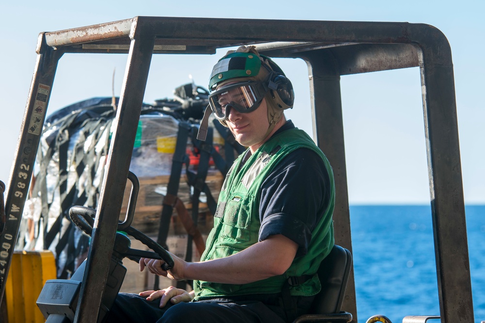 USS Bonhomme Richard Conducts Replenishment-At-Sea