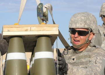 1st Battalion, 144th Field Artillery Regiment fires from Paladin