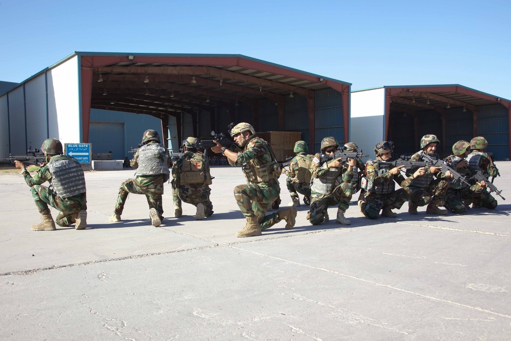 Iraqi army rangers participate in air mobile familiarization training