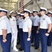 Coast Guard Captains conduct personnel inspection during Change of Command Ceremony