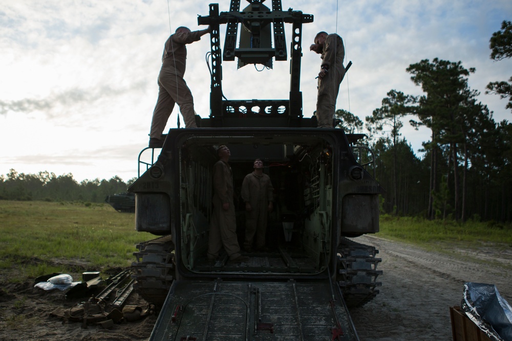 2nd Assault Amphibian Battalion fire Mine Clearing Line Charges (MICLIC)