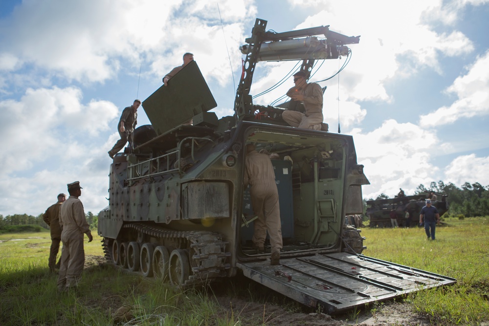 2nd Assault Amphibian Battalion fire Mine Clearing Line Charges (MICLIC)