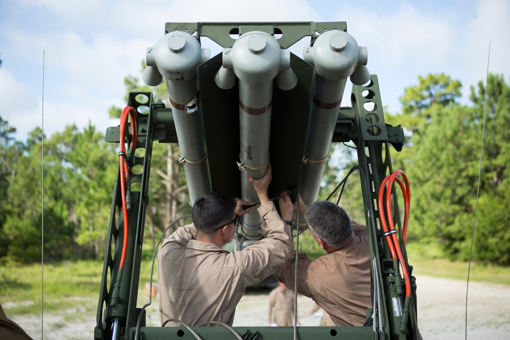 2nd Assault Amphibian Battalion fire Mine Clearing Line Charges (MICLIC)