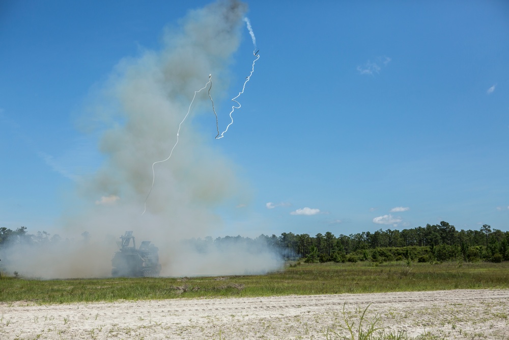 2nd Assault Amphibian Battalion fire Mine Clearing Line Charges (MICLIC)