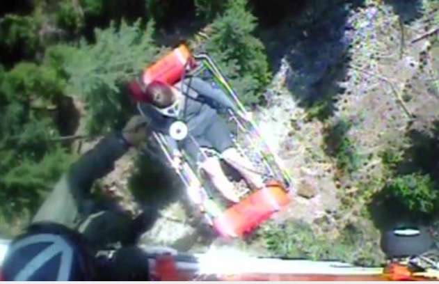 Coast Guard helicopter crew hoists female hiker to safety near Agness, Oregon
