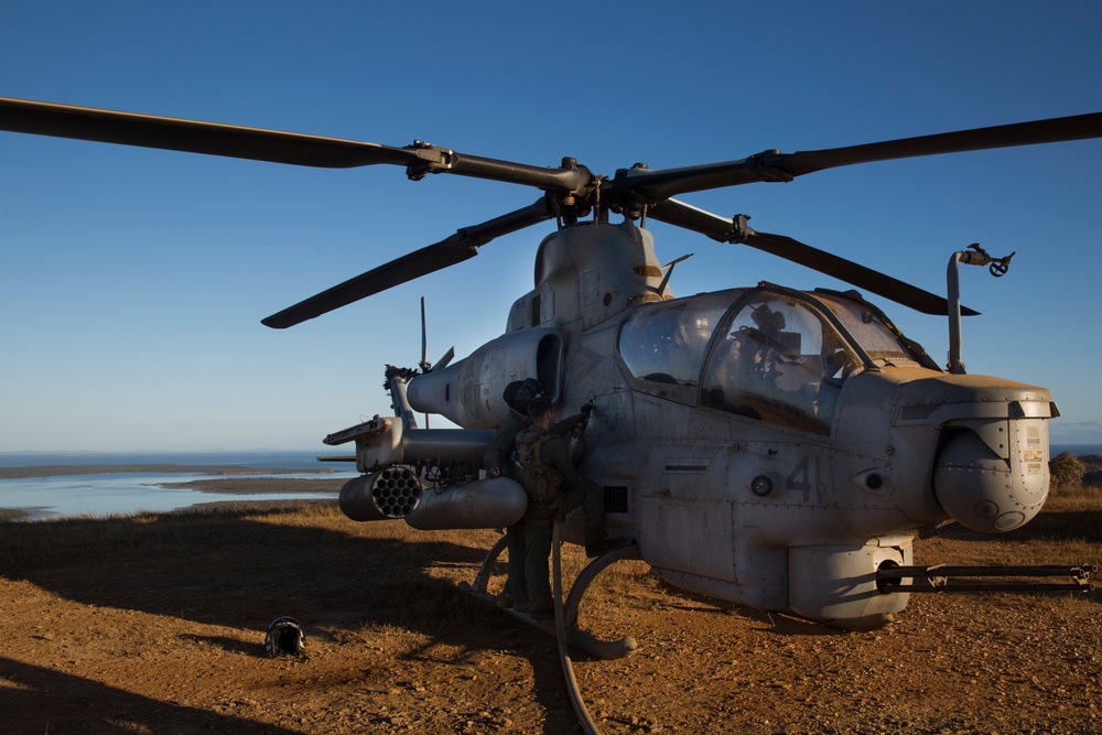 MV-22B Osprey with VMM-265 refuels an AH-1Z Viper