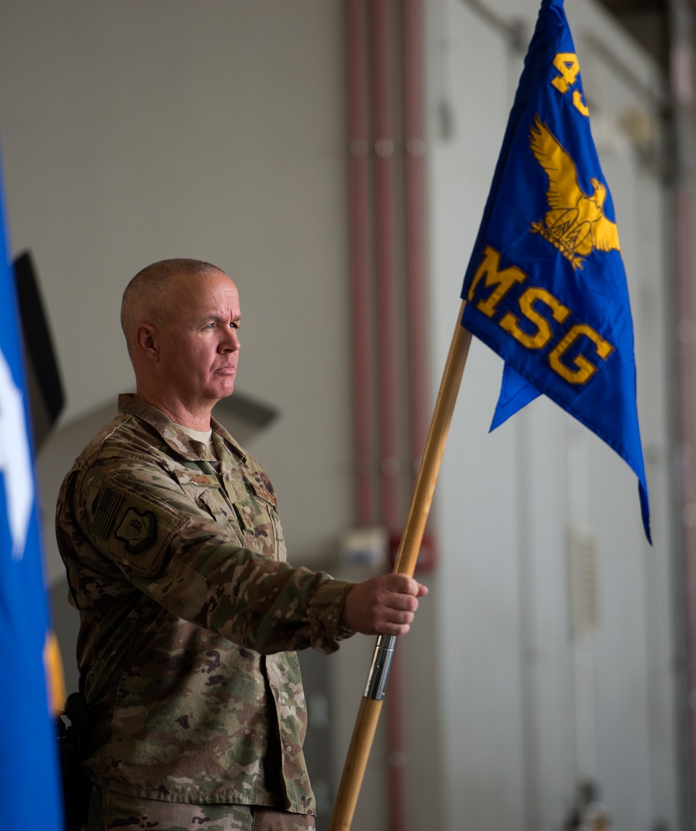 The 455th EMSG change of command