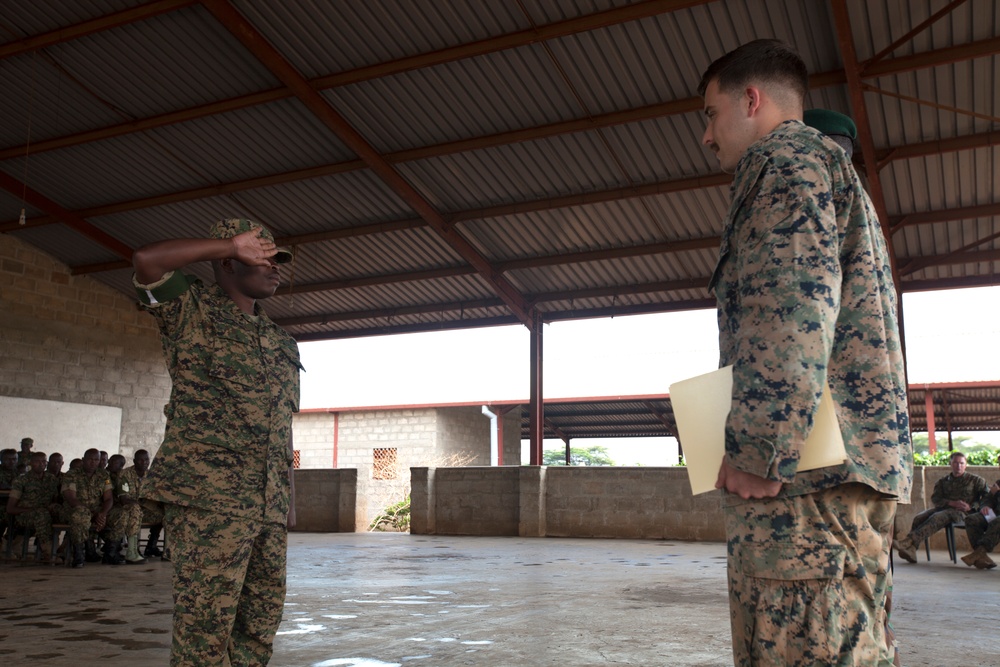 SPMAGTF-CR-AF Marines Attend Ugandan Logistics and Engineer Training Graduation