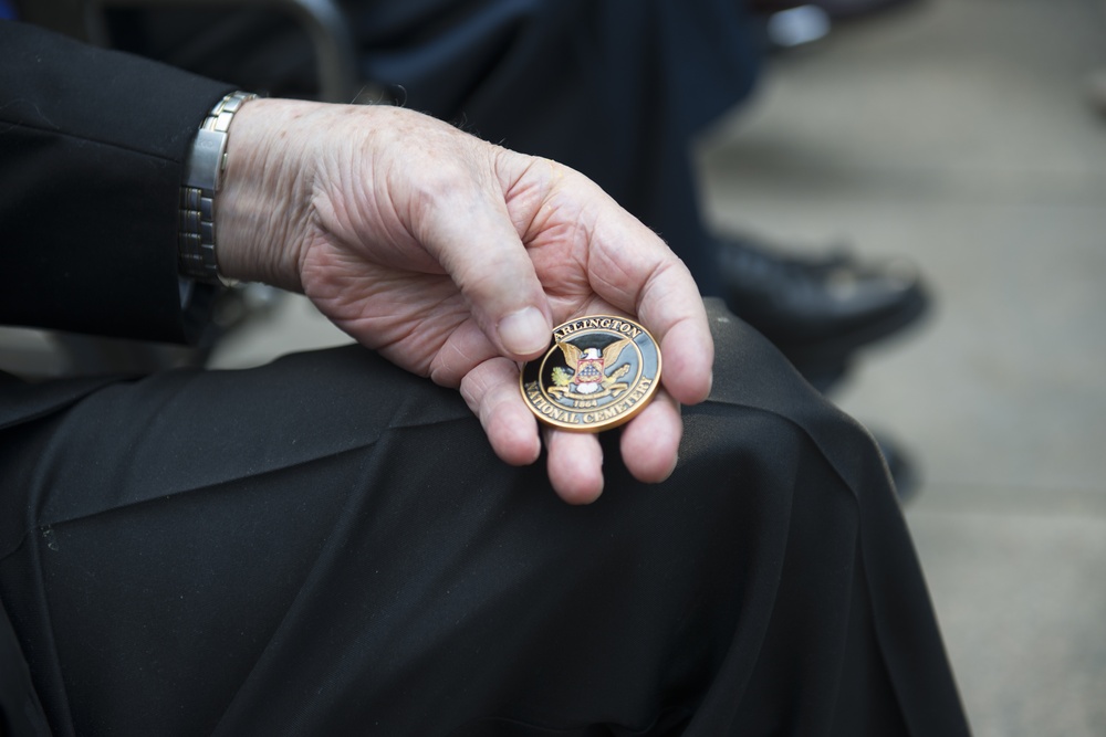 USS Arizona Survivors Participate in an Armed Forces Wreath Laying Ceremony at the Tomb of the Unknown Soldier