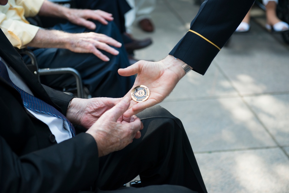 USS Arizona Survivors Participate in an Armed Forces Wreath Laying Ceremony at the Tomb of the Unknown Soldier