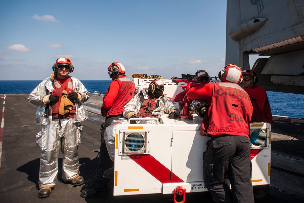 GHWB is the flagship of Carrier Strike Group (CSG) 2, which is comprised of the staff of CSG-2; GHWB; the nine squadrons and staff of Carrier Air Wing (CVW) 8; Destroyer Squadron (DESRON) 22 staff and guided-missile destroyers USS Laboon (DDG 58) and USS