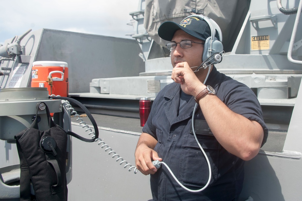 Sailors stand watch