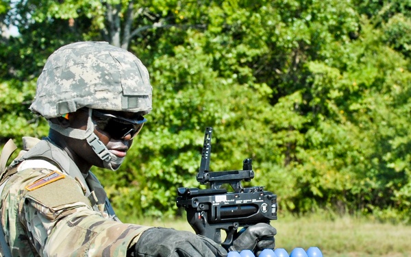 844th engineers lob rounds downrange