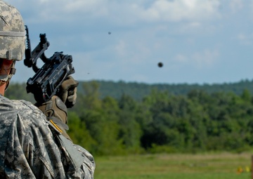 844th engineers lob rounds downrange