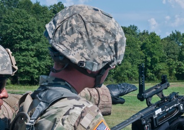 844th engineers lob rounds downrange