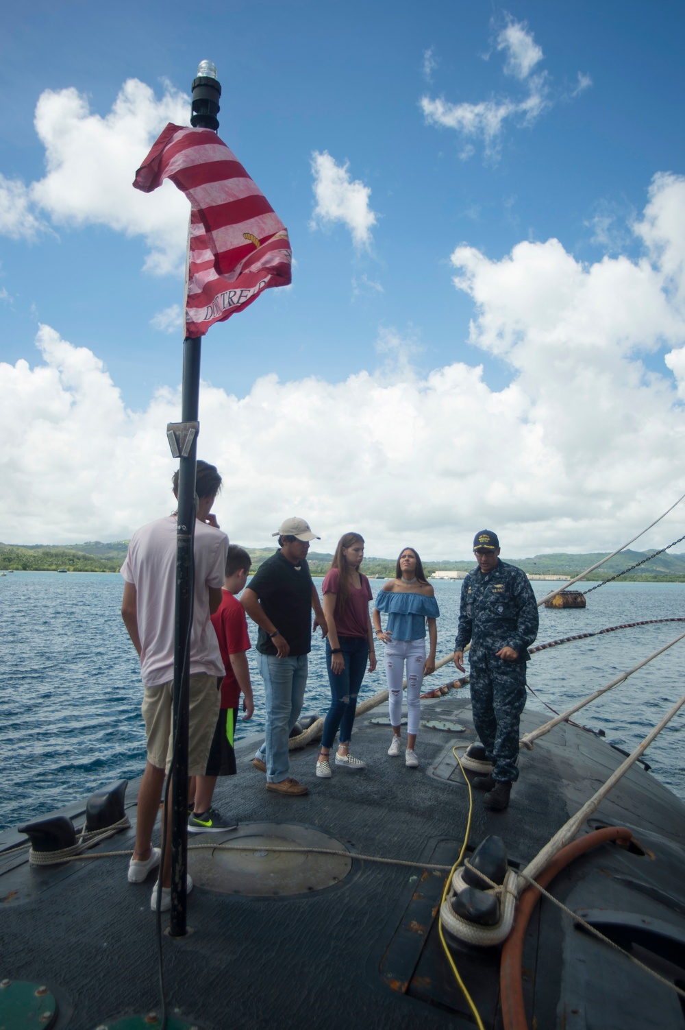 Retired Submariner and Grandchildren Tour Guam Submarine