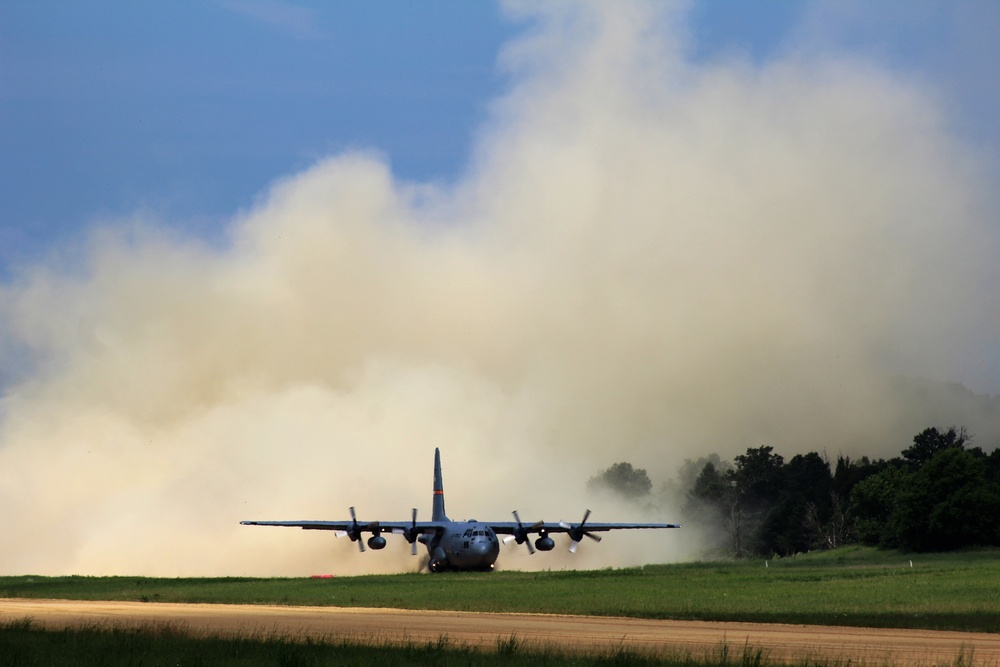 C-130 Ops for Patriot North 2017 Exercise at Fort McCoy