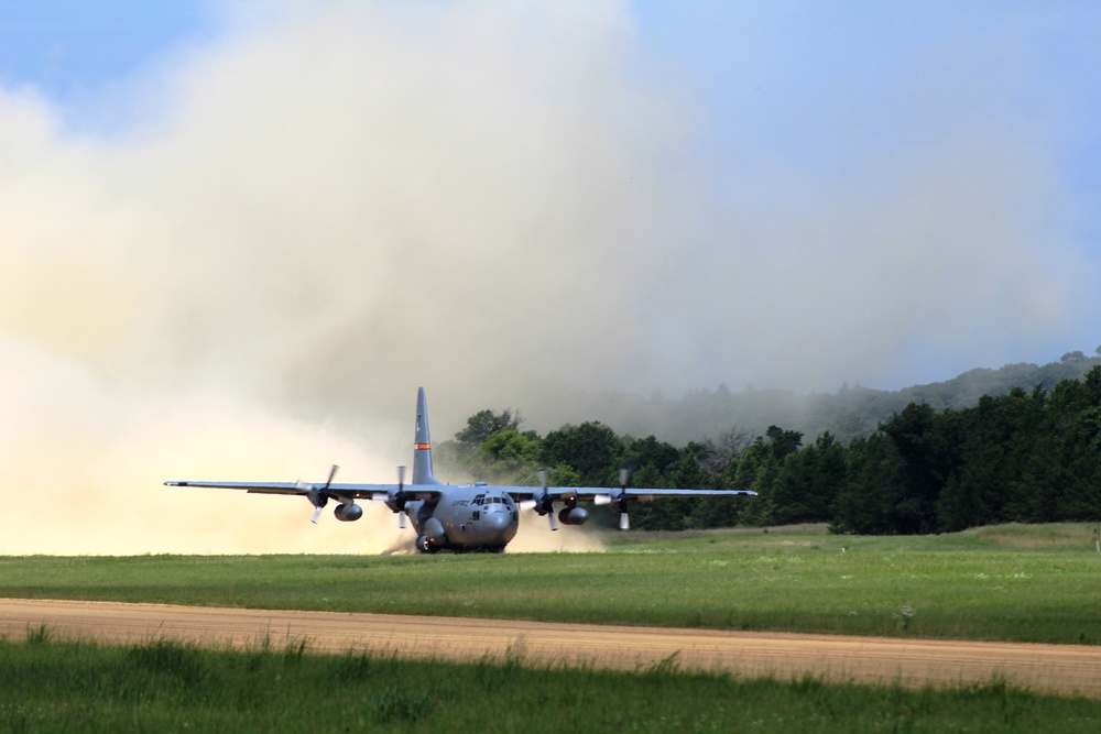 C-130 Ops for Patriot North 2017 Exercise at Fort McCoy