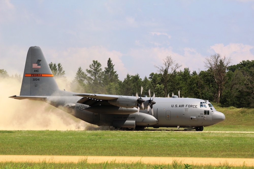 C-130 Ops for Patriot North 2017 Exercise at Fort McCoy