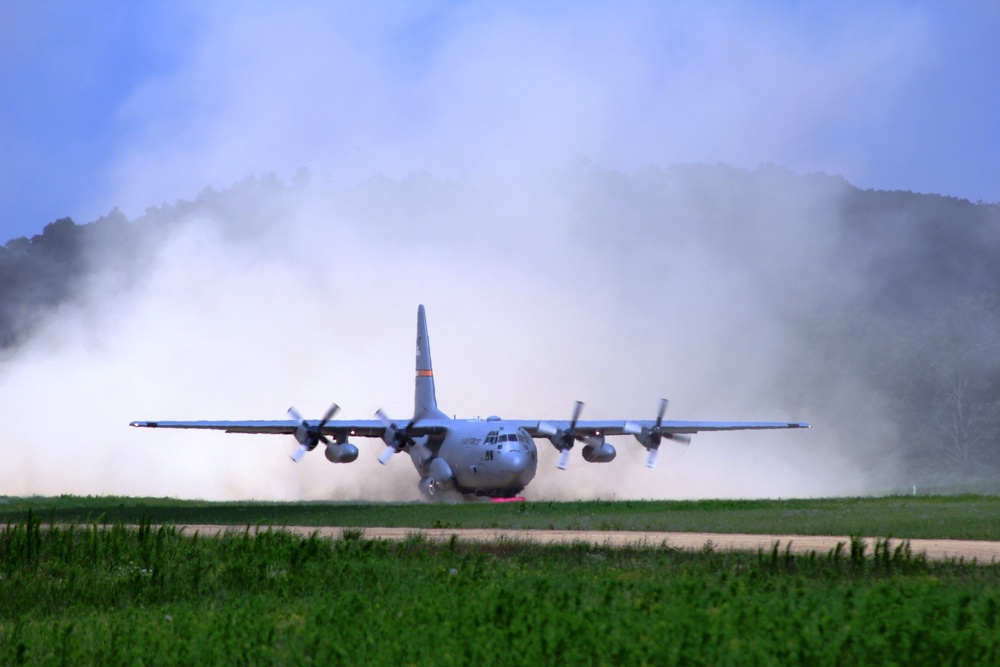 C-130 Ops for Patriot North 2017 Exercise at Fort McCoy