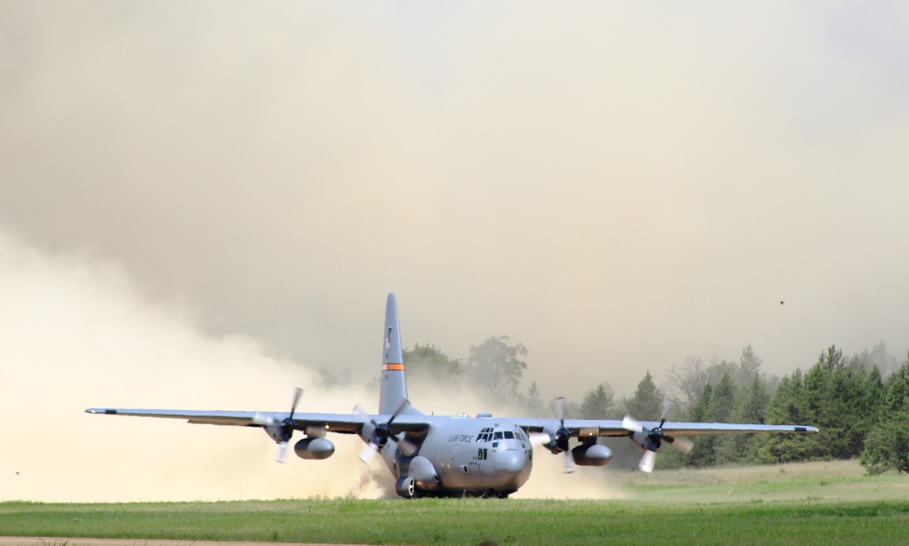C-130 Ops for Patriot North 2017 Exercise at Fort McCoy