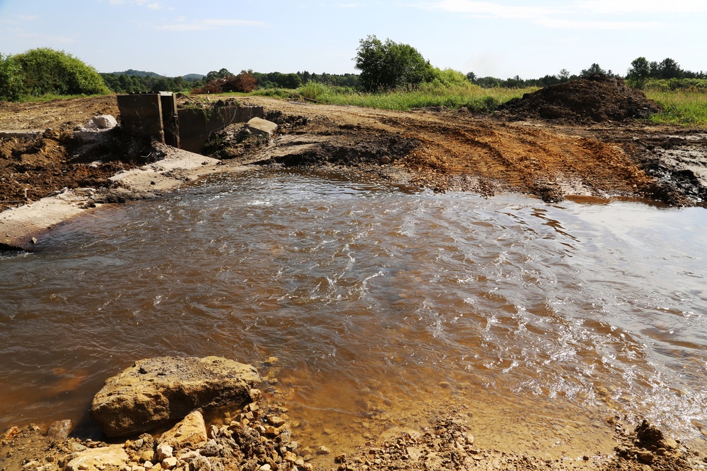 Work to remove West Silver Wetland Dam to improve stream habitat at Fort McCoy