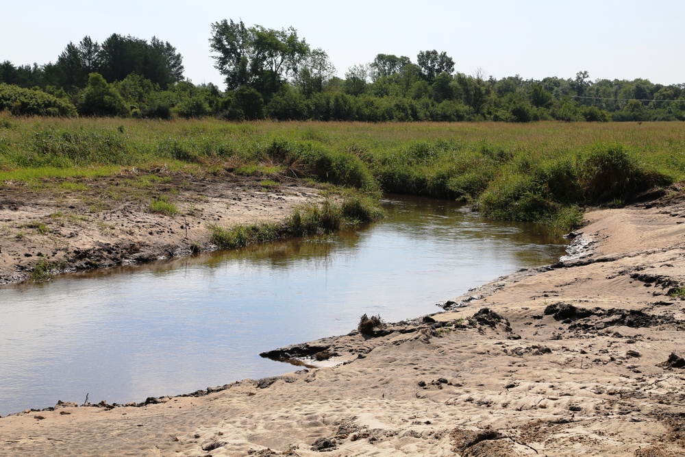 Work to remove West Silver Wetland Dam to improve stream habitat at Fort McCoy