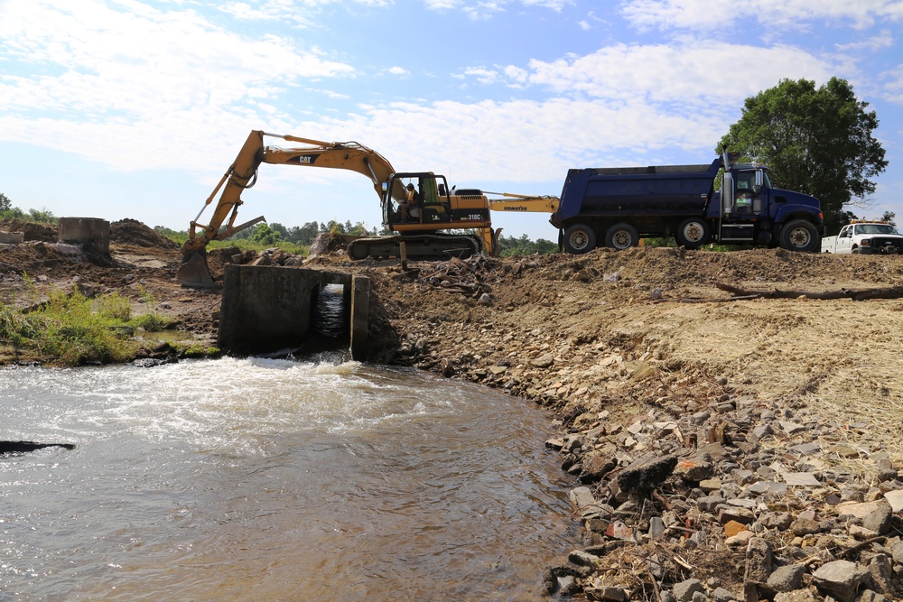 Work to remove West Silver Wetland Dam to improve stream habitat at Fort McCoy