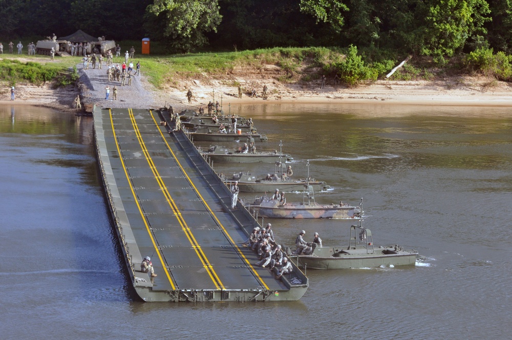 Boats steady Improved Ribbon Bridge