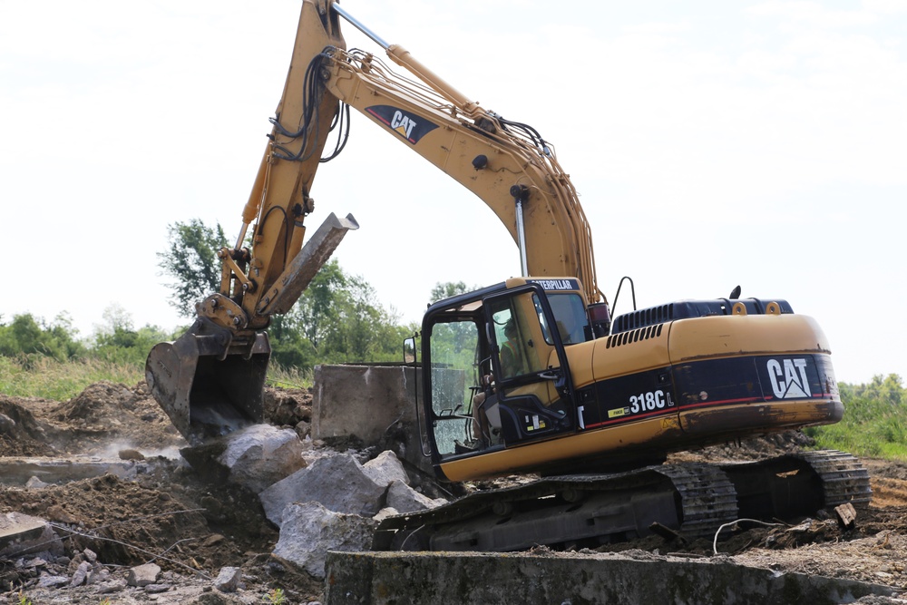 Work to remove West Silver Wetland Dam to improve stream habitat at Fort McCoy