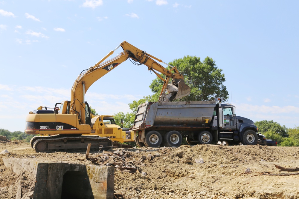 Work to remove West Silver Wetland Dam to improve stream habitat at Fort McCoy