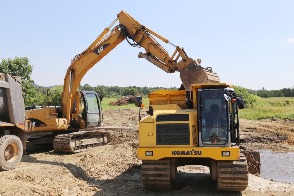 Work to remove West Silver Wetland Dam to improve stream habitat at Fort McCoy