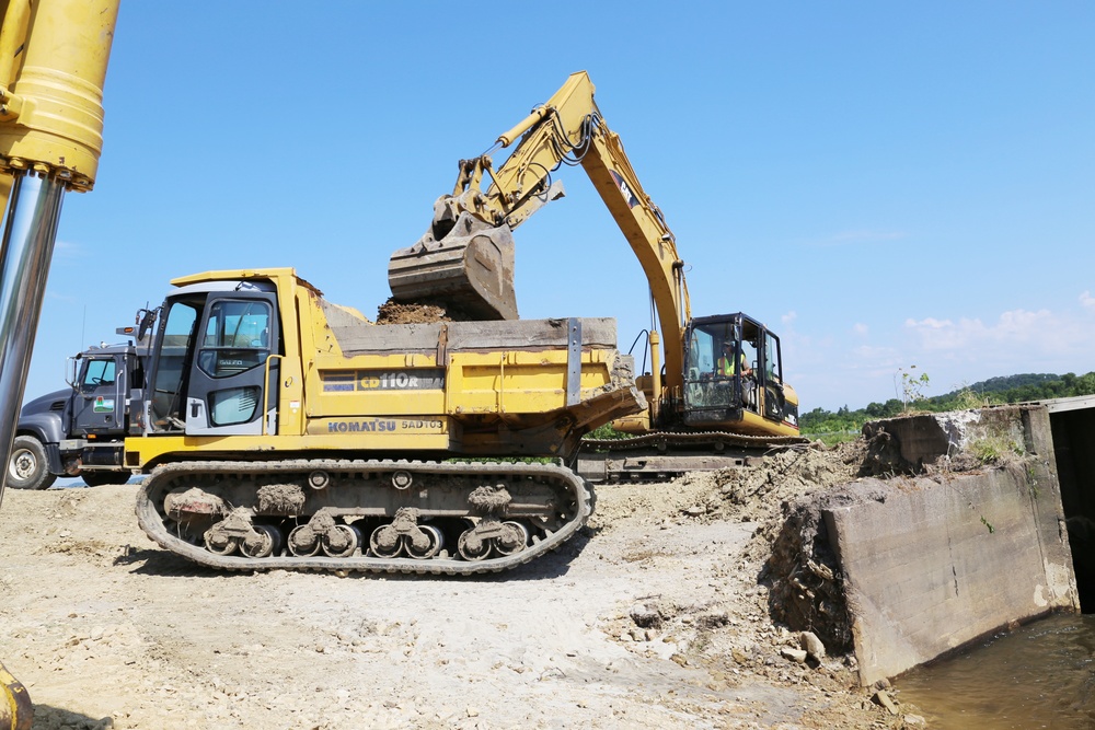 Work to remove West Silver Wetland Dam to improve stream habitat at Fort McCoy