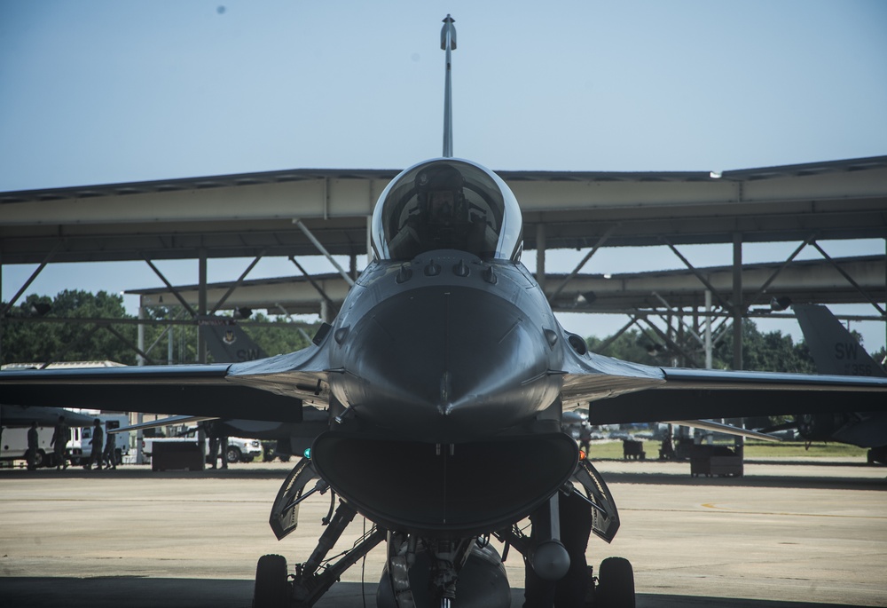 Aerial F-16 Fighting Falcon Flagship Flight