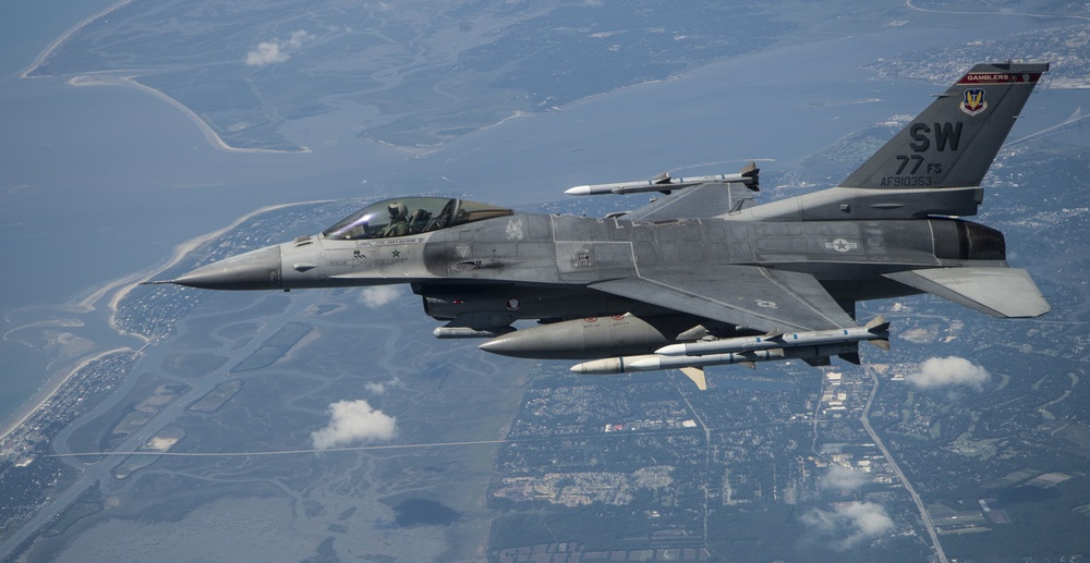 Aerial F-16 Fighting Falcon Flagship Flight