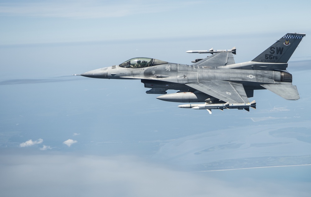 Aerial F-16 Fighting Falcon Flagship Flight