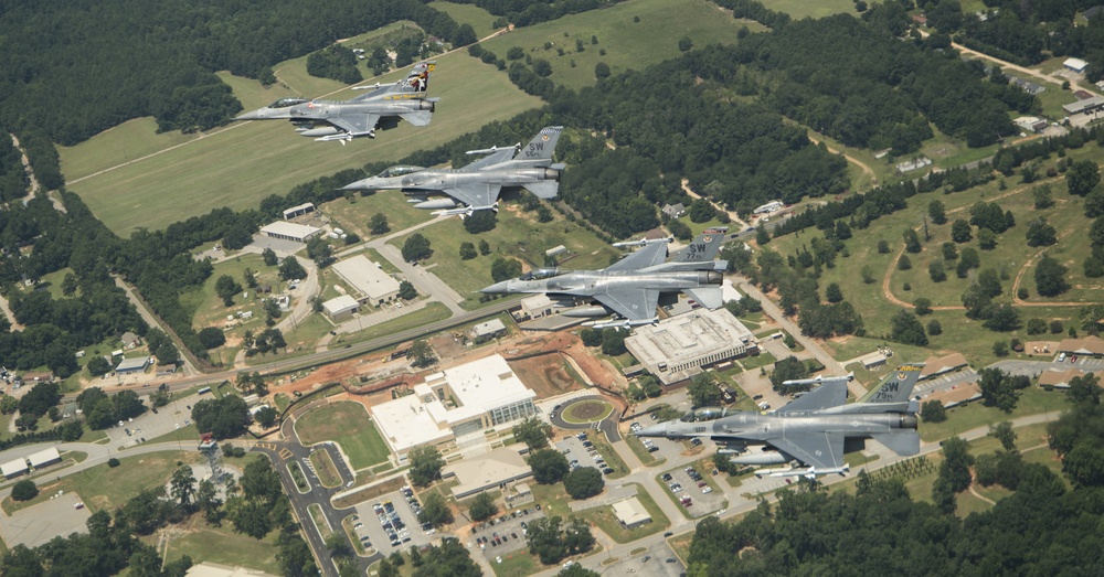 Aerial F-16 Fighting Falcon Flagship Flight